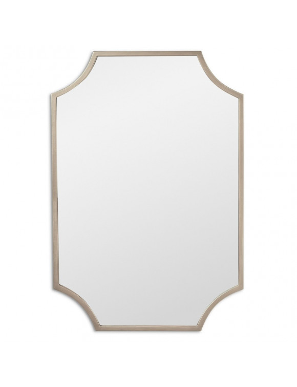 Зеркало восьмиугольное в серебряной раме Lyra Silver (Лира) Svart 65*95 см в интернет-магазине зеркальной мастерской ЗЕРКАЛА-М фото